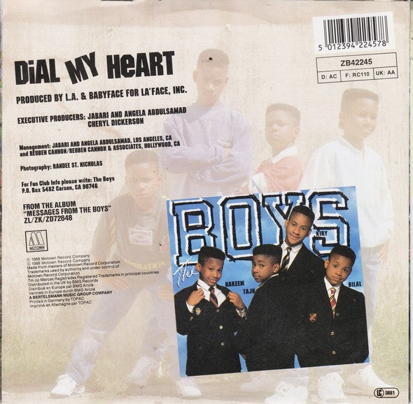 The Boys : Dial My Heart (7", Single, Sil)