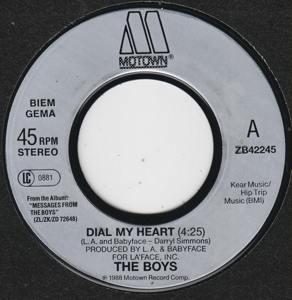 The Boys : Dial My Heart (7", Single, Sil)