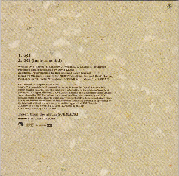 Steriogram : Go (CD, Single, Promo)