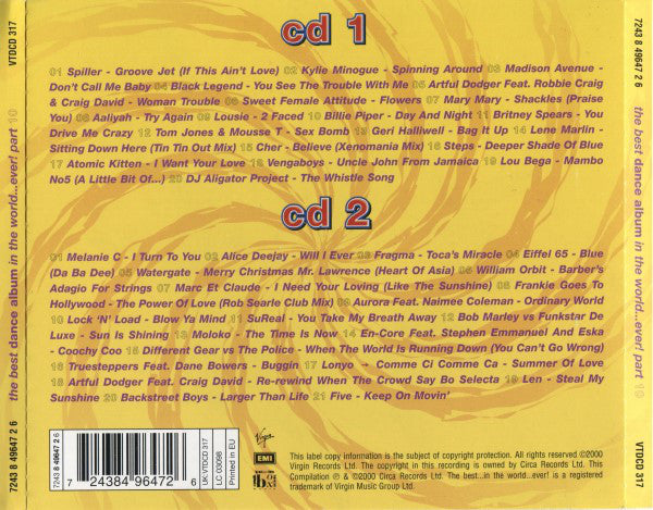 Various : The Best Dance Album In The World... Ever! Part 10 (2xCD, Comp)