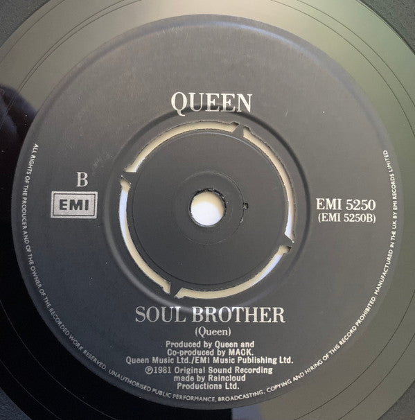 Queen & David Bowie : Under Pressure (7", Single, Bla)