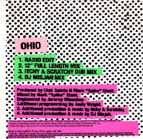 Utah Saints : Ohio (CD, Single)