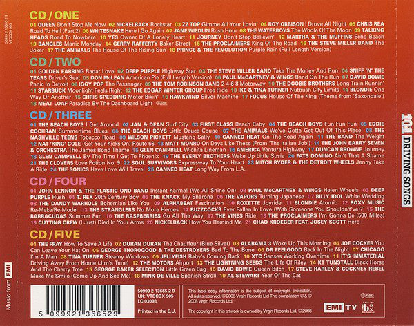 Various : 101 Driving Songs (5xCD, Comp)