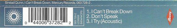 Sinéad Quinn* : I Can't Break Down (CD, Single)