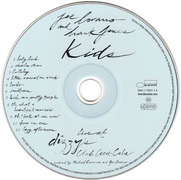 Joe Lovano And Hank Jones : Kids (Live At Dizzy's Club Coca-Cola) (CD, Album)
