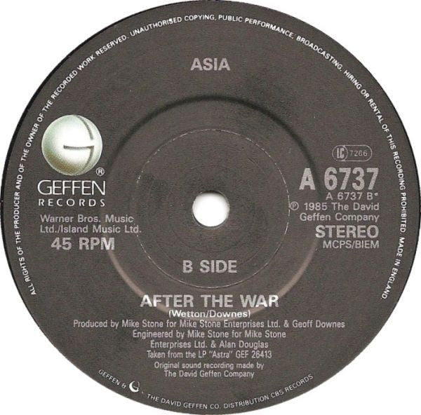 Asia (2) : Go (7", Single)