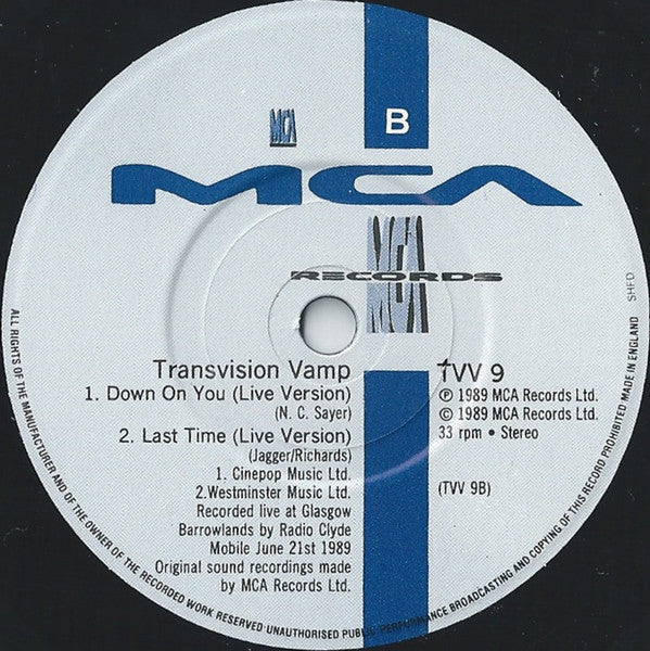 Transvision Vamp : Born To Be Sold (7", Single, Pap)