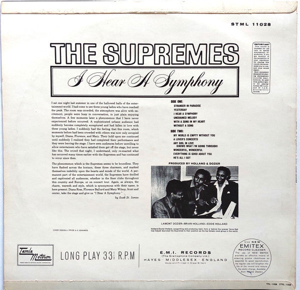 The Supremes : I Hear A Symphony (LP, Album, RP)