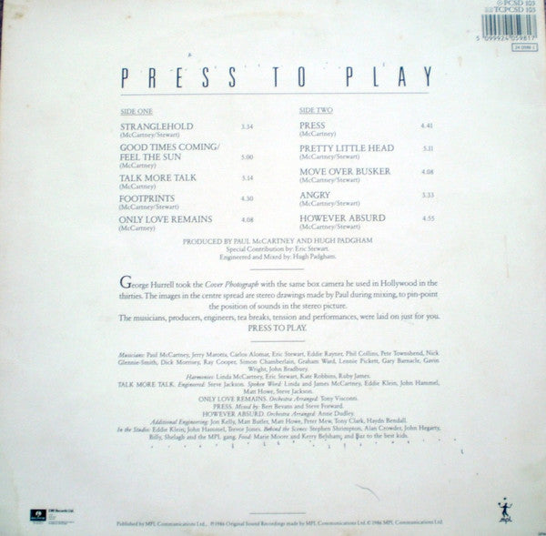 Paul McCartney : Press To Play (LP, Album, Lon)