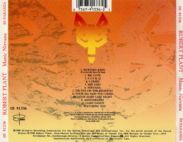 Robert Plant : Manic Nirvana (CD, Album, Club)