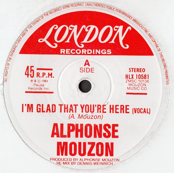 Alphonse Mouzon : I'm Glad That You're Here (12")