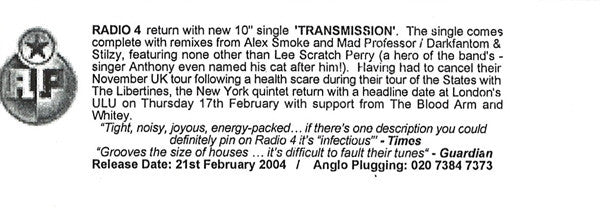 Radio 4 : Transmission (CD, Single, Enh)