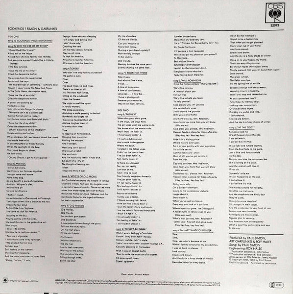 Simon & Garfunkel : Bookends (LP, Album, RE)