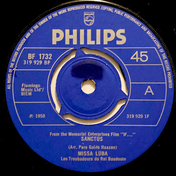 Les Troubadours Du Roi Baudouin : Sanctus (7", Single, 3-p)