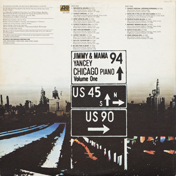 Jimmy* & Mama Yancey : Chicago Piano - Volume One (LP, Comp, Mono, Gat)