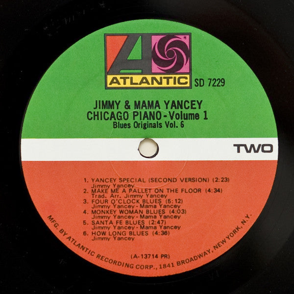 Jimmy* & Mama Yancey : Chicago Piano - Volume One (LP, Comp, Mono, Gat)