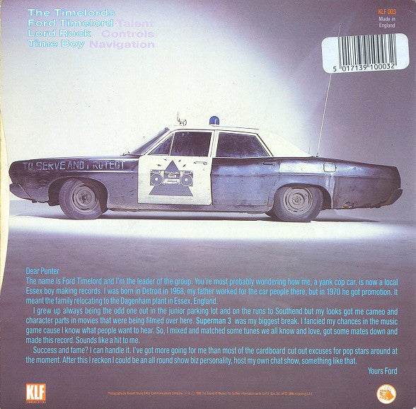 The Timelords : Doctorin' The Tardis (7", Single)