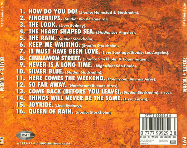 Roxette : Tourism (CD, Album)