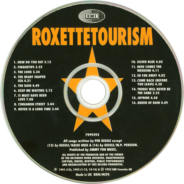 Roxette : Tourism (CD, Album)