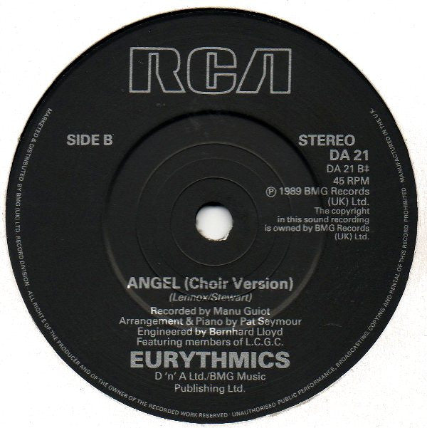 Eurythmics : Angel (7", Single)