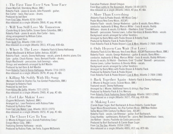 Roberta Flack : Softly With These Songs - The Best Of Roberta Flack (CD, Comp, RE, RM)