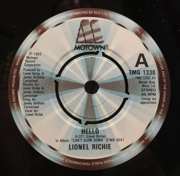 Lionel Richie : Hello (7", Single, Kno)