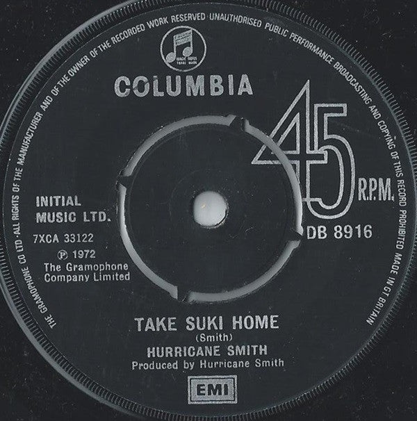 Hurricane Smith : Who Was It? (7", Single)