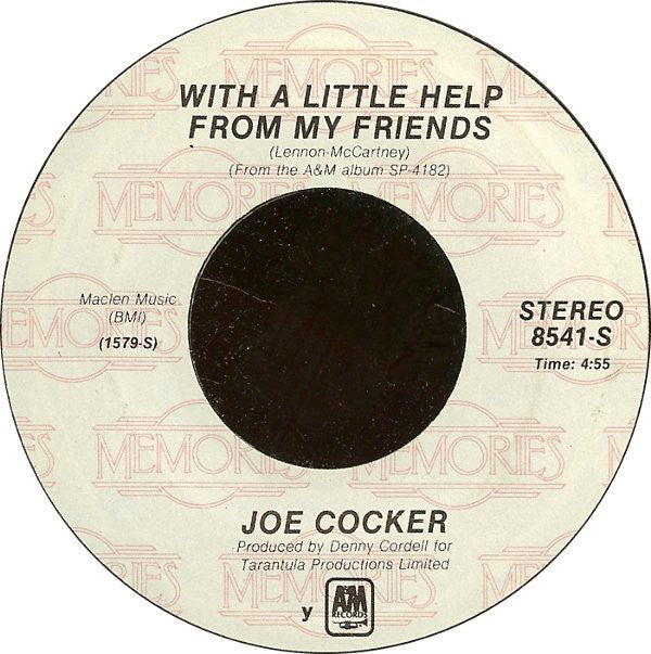 Joe Cocker : With A Little Help From My Friends / Delta Lady (7", Single, RE)