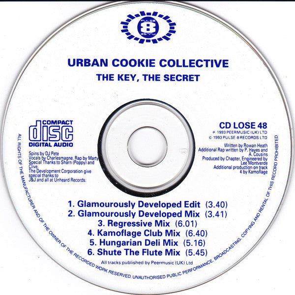 Urban Cookie Collective : The Key : The Secret (CD, Single)