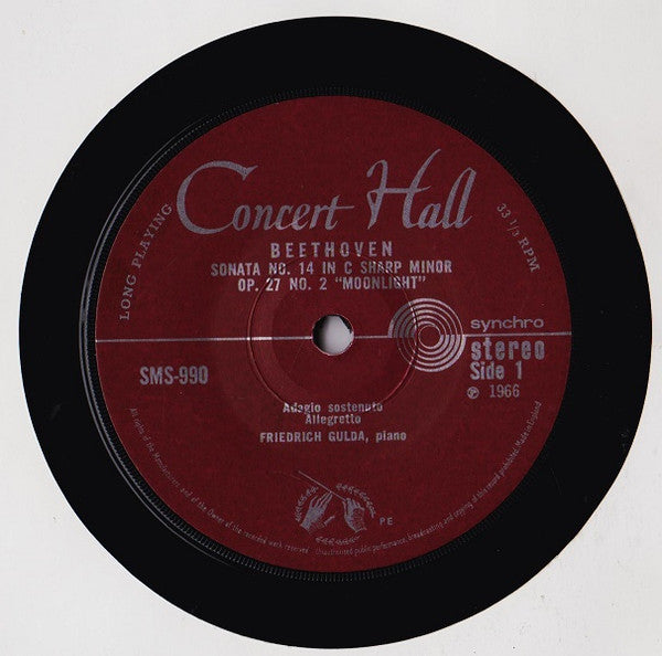 Ludwig van Beethoven - Friedrich Gulda : Sonata N° 14 In C Sharp Minor Op. 27 No. 2 "Moonlight" (7")