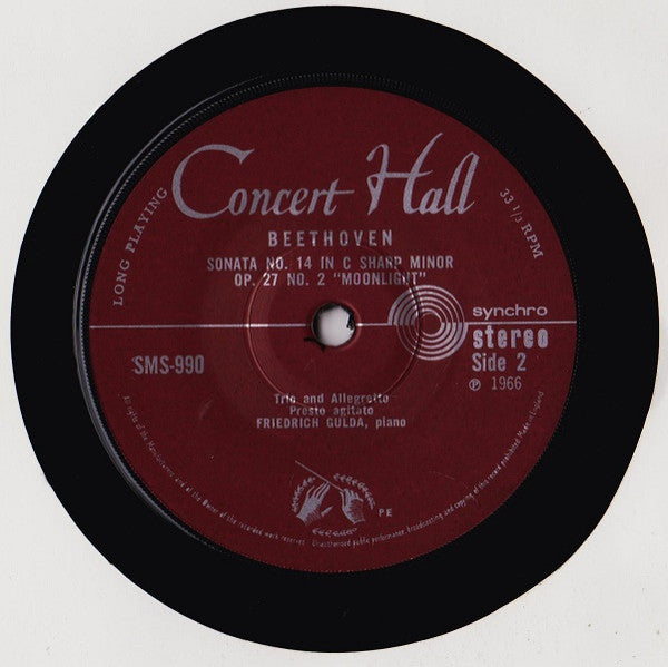 Ludwig van Beethoven - Friedrich Gulda : Sonata N° 14 In C Sharp Minor Op. 27 No. 2 "Moonlight" (7")