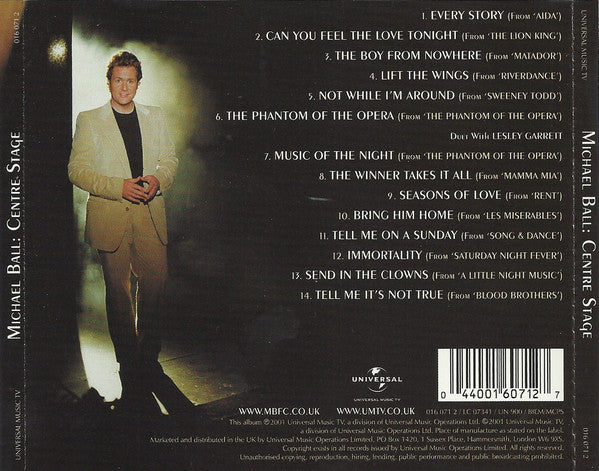 Michael Ball : Centre Stage (CD, Album)
