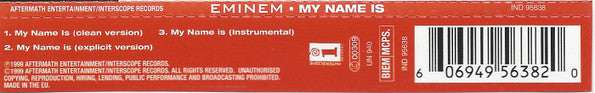 Eminem : My Name Is (CD, Single)