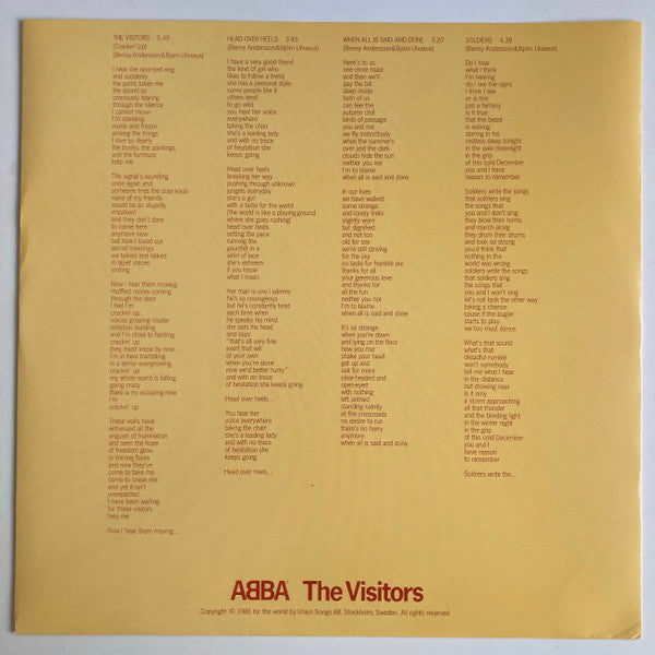 ABBA : The Visitors (LP, Album, RE, RM, 180)
