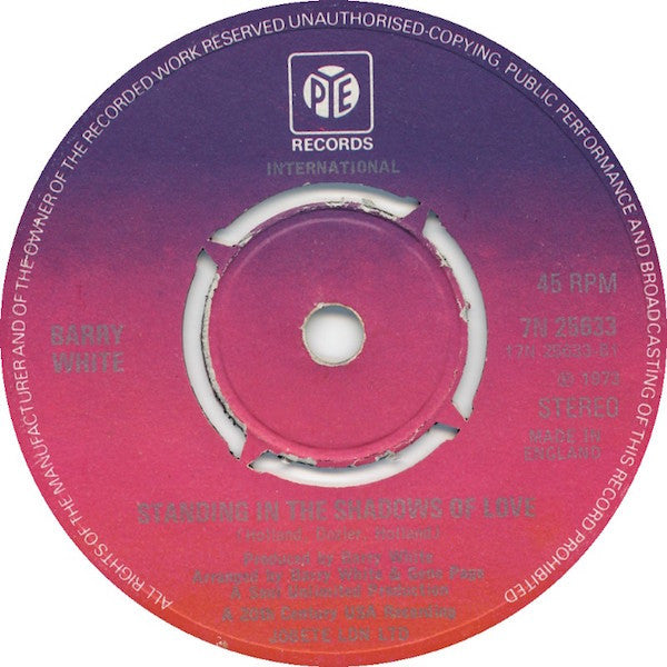 Barry White : Never, Never Gonna Give Ya Up (7", 4 P)