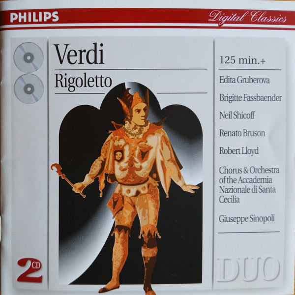 Giuseppe Verdi - Edita Gruberova, Brigitte Fassbaender, Neil Shicoff, Renato Bruson, Robert Lloyd (4), Coro dell'Accademia Nazionale di Santa Cecilia & Orchestra dell'Accademia Nazionale di Santa Cecilia, Giuseppe Sinopoli : Rigoletto (2xCD, Album, RE)