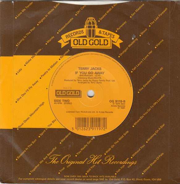 Terry Jacks : Seasons In The Sun (7", Single)