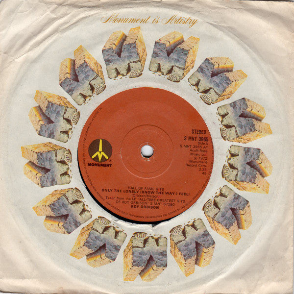 Roy Orbison : Only The Lonely (Know The Way I Feel) (7", Single)