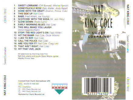 Nat King Cole : Sweet Lorraine (CD, Comp)