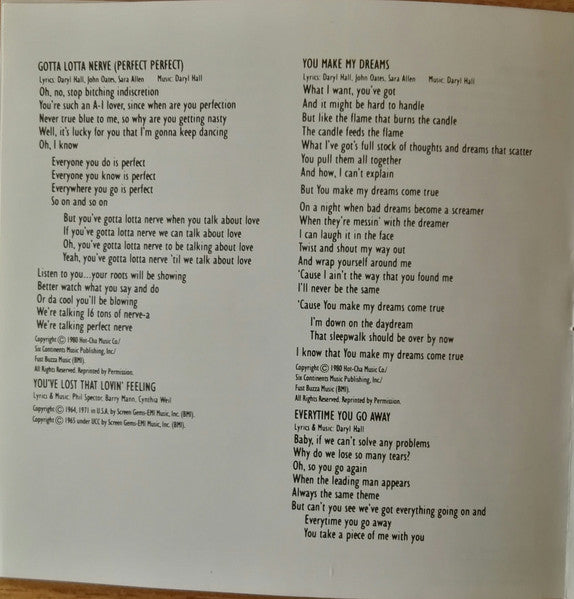 Daryl Hall & John Oates : Voices (CD, Album, RE)