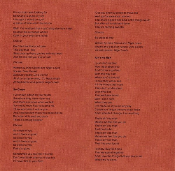 Dina Carroll - So Close (CD) (Very Good Plus (VG)) - DaddyPop