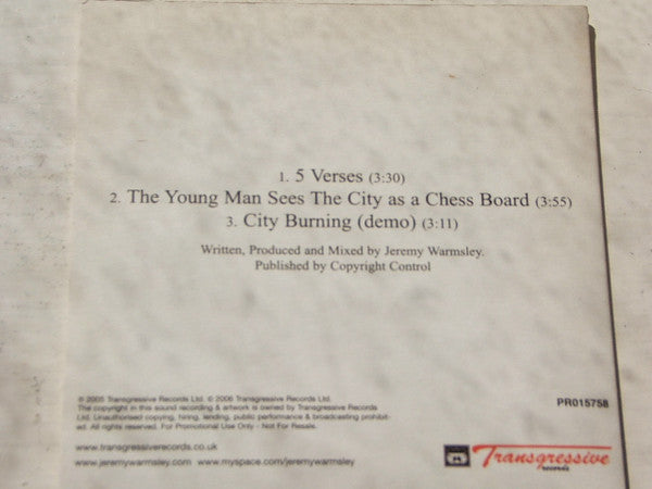 Jeremy Warmsley : 5 Verses (CD, Promo)