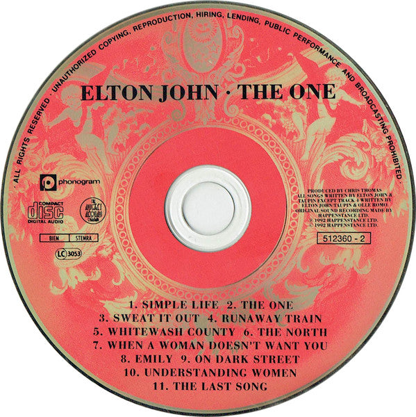 Elton John : The One (CD, Album)