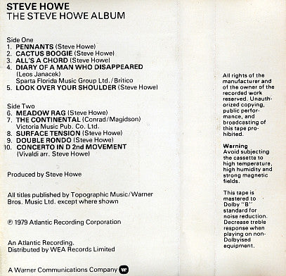 Steve Howe : The Steve Howe Album (Cass, Album)