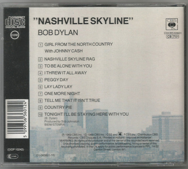 Bob Dylan : Nashville Skyline (CD, Album, RE)
