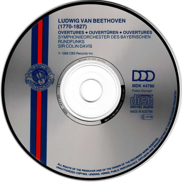 Ludwig van Beethoven, Sir Colin Davis, Symphonie-Orchester Des Bayerischen Rundfunks : Overtures (CD, Album, RE)