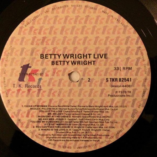 Betty Wright : Betty Wright Live (LP, Album)