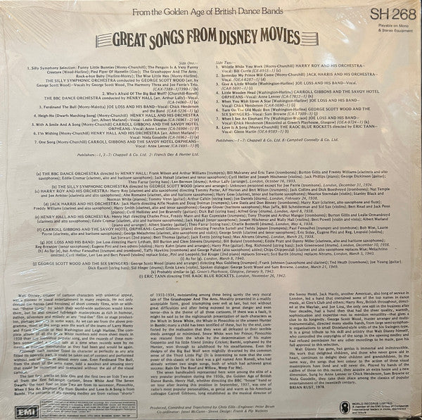 Various : Great Songs From Disney Movies (LP, Comp, Mono)