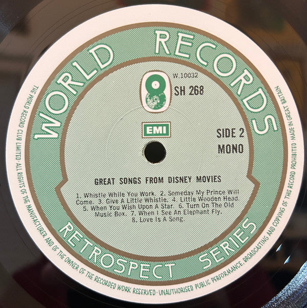 Various : Great Songs From Disney Movies (LP, Comp, Mono)