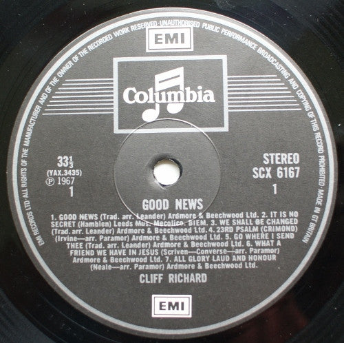 Cliff Richard : Good News (LP, Album, RE)